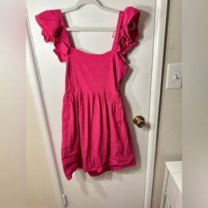 Barbie pink tie back dress
